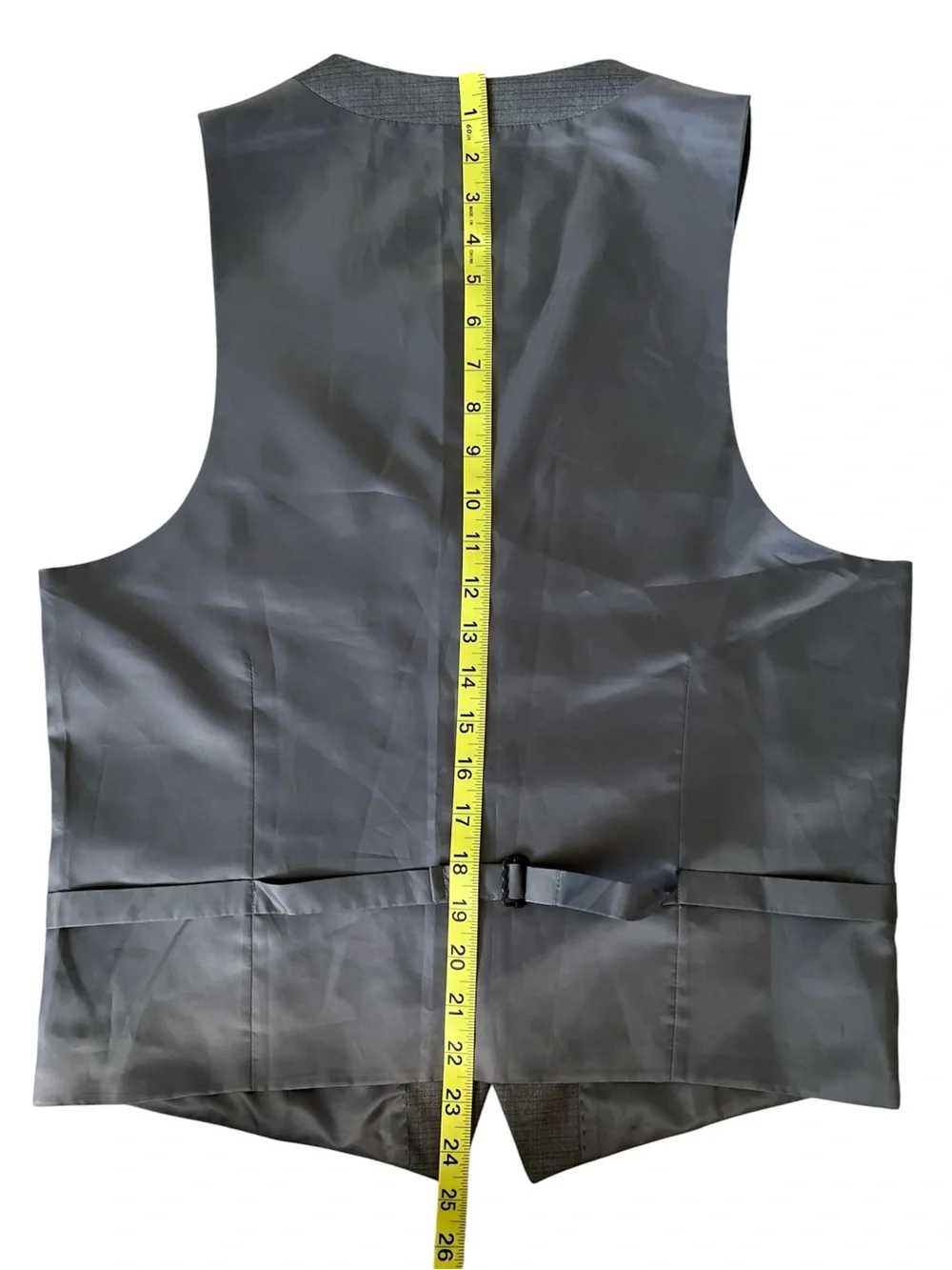 Men's Gray Tailored Dress Vest - Classic Formal Waistcoat Size S